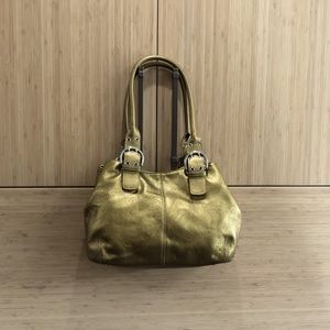 Gold leather Tiganello hand bag